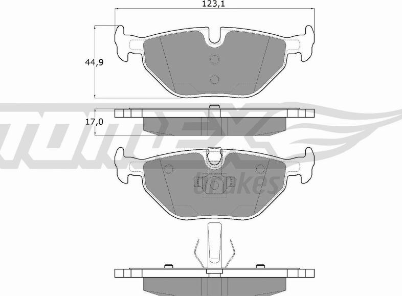 TOMEX brakes TX 13-17 - Комплект спирачно феродо, дискови спирачки vvparts.bg