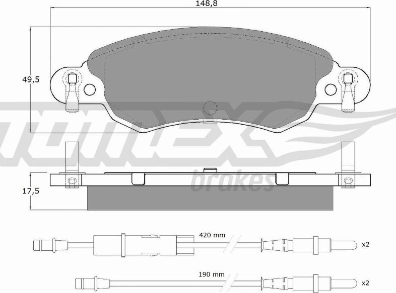 TOMEX brakes TX 13-30 - Комплект спирачно феродо, дискови спирачки vvparts.bg