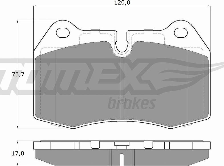 TOMEX brakes TX 13-24 - Комплект спирачно феродо, дискови спирачки vvparts.bg