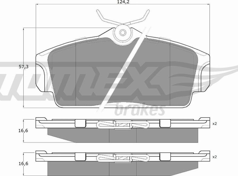 TOMEX brakes TX 12-92 - Комплект спирачно феродо, дискови спирачки vvparts.bg