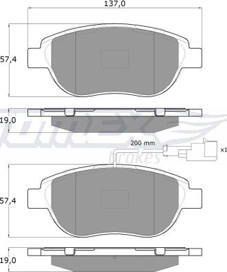 ACDelco AC0581268D - Комплект спирачно феродо, дискови спирачки vvparts.bg