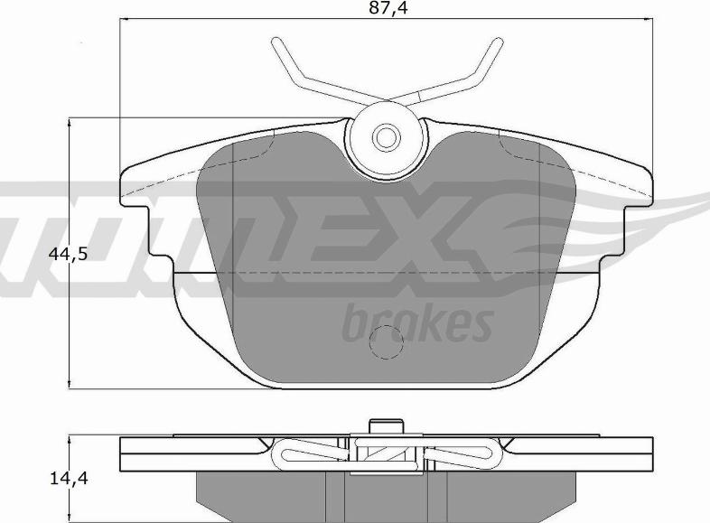 TOMEX brakes TX 12-43 - Комплект спирачно феродо, дискови спирачки vvparts.bg