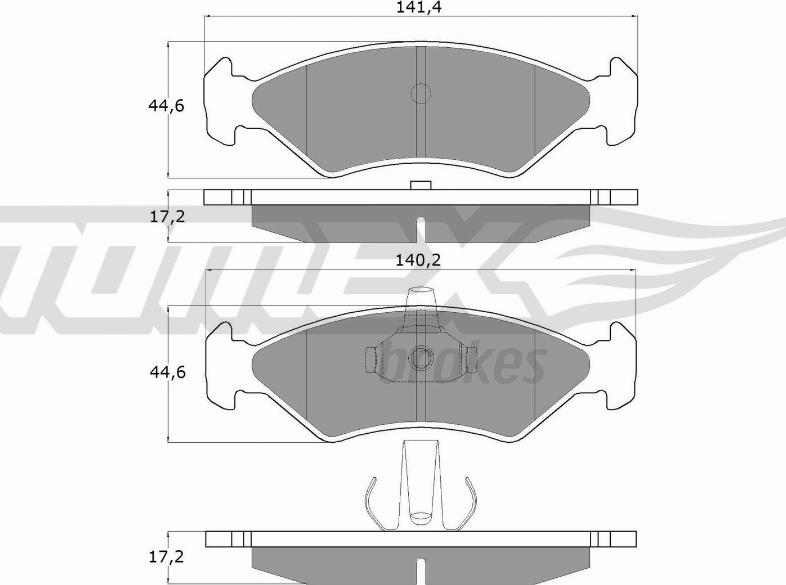 TOMEX brakes TX 12-54 - Комплект спирачно феродо, дискови спирачки vvparts.bg