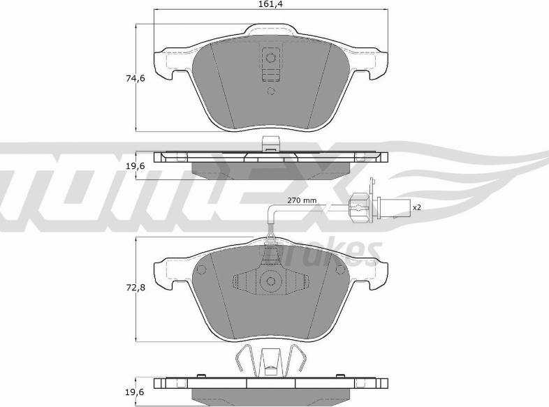 TOMEX brakes TX 12-56 - Комплект спирачно феродо, дискови спирачки vvparts.bg