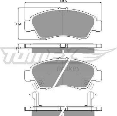 TOMEX brakes TX 12-65 - Комплект спирачно феродо, дискови спирачки vvparts.bg