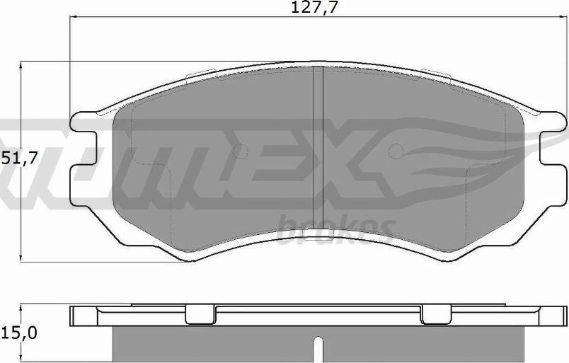 TOMEX brakes TX 12-02 - Комплект спирачно феродо, дискови спирачки vvparts.bg