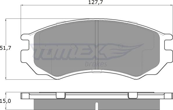 TOMEX brakes TX 12-02 - Комплект спирачно феродо, дискови спирачки vvparts.bg