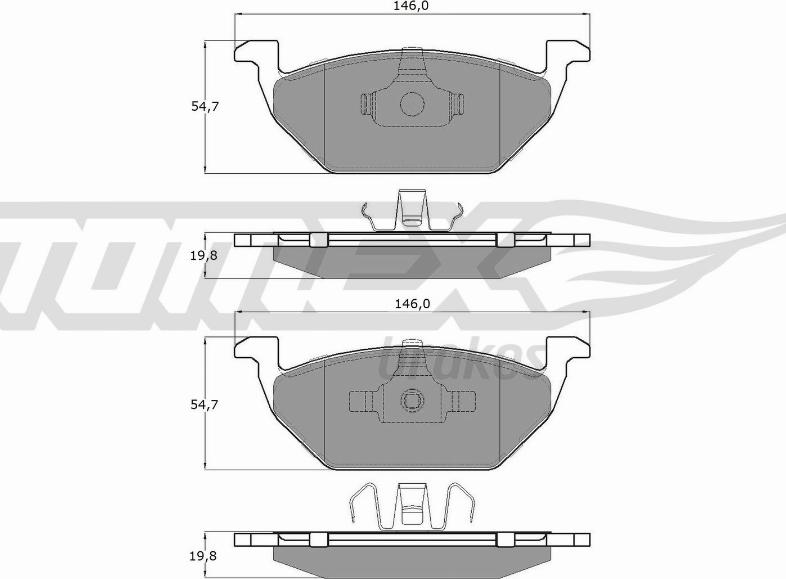 TOMEX brakes TX 12-10 - Комплект спирачно феродо, дискови спирачки vvparts.bg