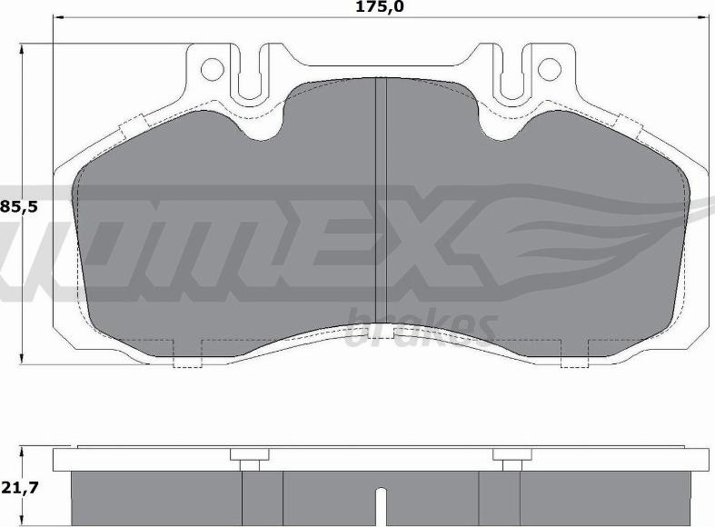 TOMEX brakes TX 12-88 - Комплект спирачно феродо, дискови спирачки vvparts.bg