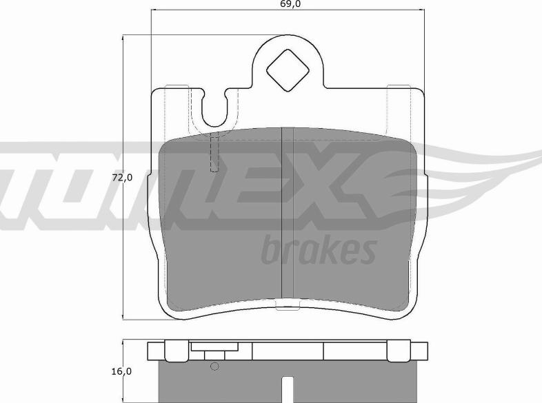 TOMEX brakes TX 12-87 - Комплект спирачно феродо, дискови спирачки vvparts.bg