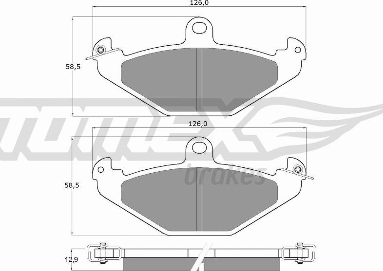 TOMEX brakes TX 12-371 - Комплект спирачно феродо, дискови спирачки vvparts.bg