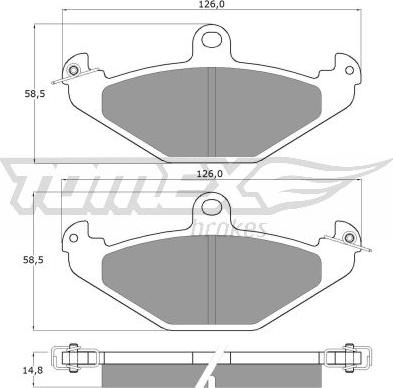 TOMEX brakes TX 12-37 - Комплект спирачно феродо, дискови спирачки vvparts.bg