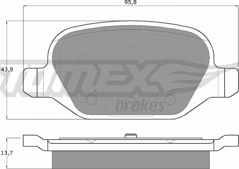 TOMEX brakes TX 12-701 - Комплект спирачно феродо, дискови спирачки vvparts.bg