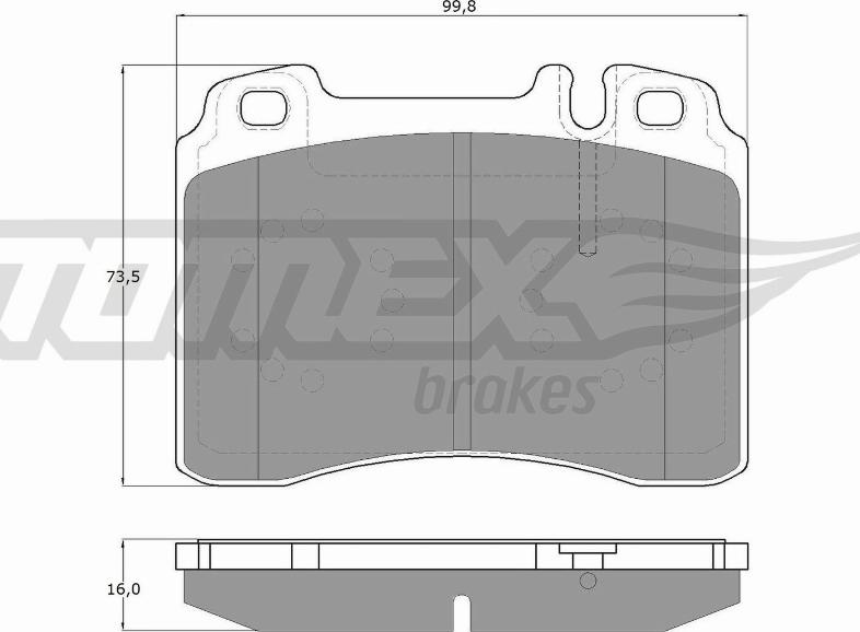 TOMEX brakes TX 12-711 - Комплект спирачно феродо, дискови спирачки vvparts.bg