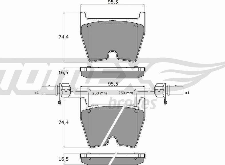 TOMEX brakes TX 17-99 - Комплект спирачно феродо, дискови спирачки vvparts.bg