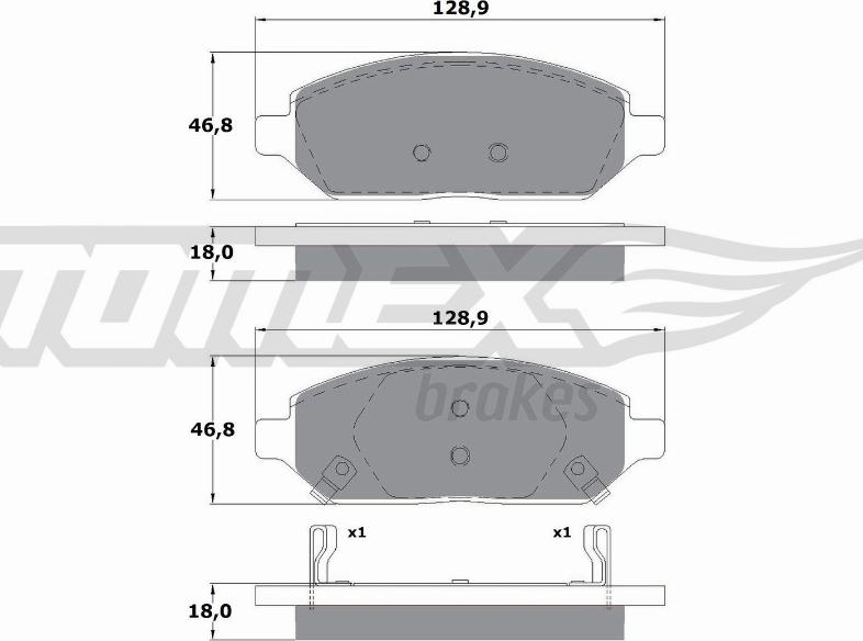 TOMEX brakes TX 17-90 - Комплект спирачно феродо, дискови спирачки vvparts.bg