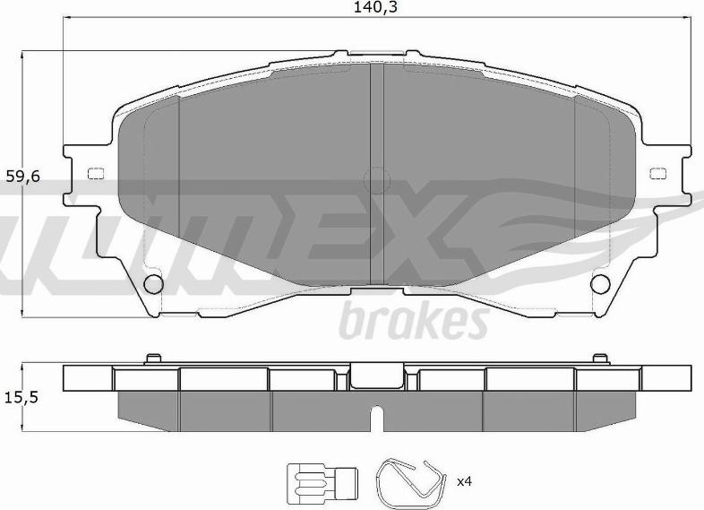 TOMEX brakes TX 17-41 - Комплект спирачно феродо, дискови спирачки vvparts.bg