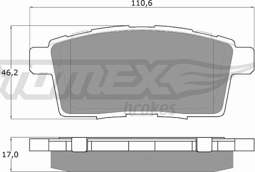 TOMEX brakes TX 17-43 - Комплект спирачно феродо, дискови спирачки vvparts.bg