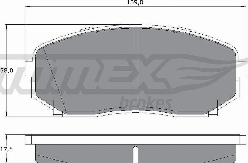 TOMEX brakes TX 17-42 - Комплект спирачно феродо, дискови спирачки vvparts.bg