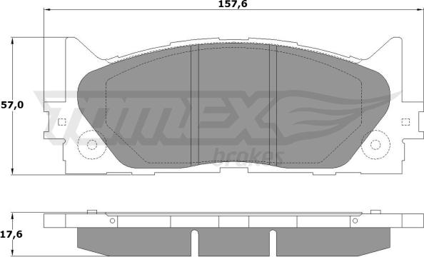 TOMEX brakes TX 17-59 - Комплект спирачно феродо, дискови спирачки vvparts.bg