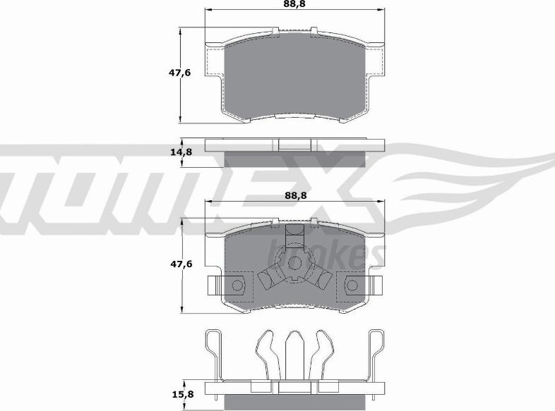TOMEX brakes TX 17-53 - Комплект спирачно феродо, дискови спирачки vvparts.bg