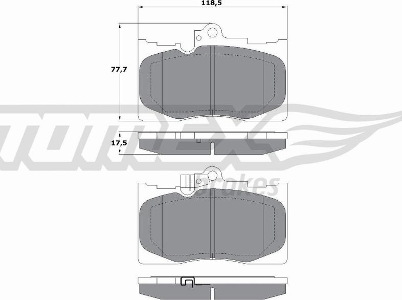 TOMEX brakes TX 17-60 - Комплект спирачно феродо, дискови спирачки vvparts.bg