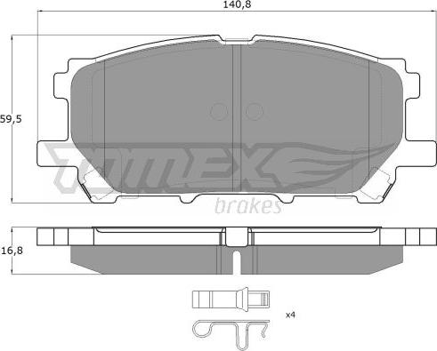 TOMEX brakes TX 17-63 - Комплект спирачно феродо, дискови спирачки vvparts.bg