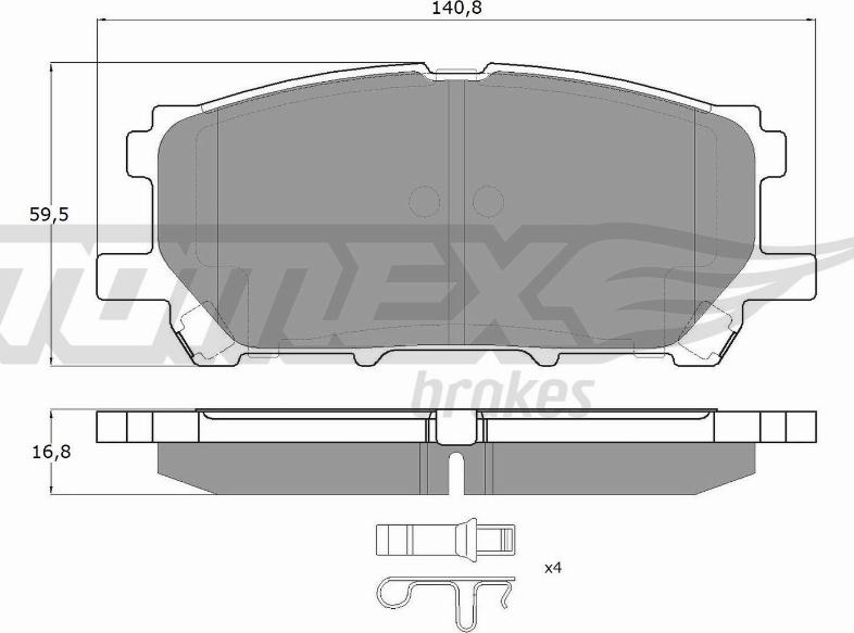 TOMEX brakes TX 17-63 - Комплект спирачно феродо, дискови спирачки vvparts.bg