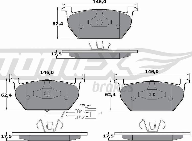 Profit 1B1135 - Комплект спирачно феродо, дискови спирачки vvparts.bg