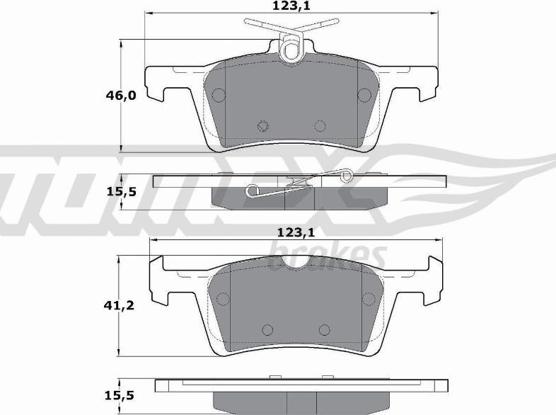 TOMEX brakes TX 17-02 - Комплект спирачно феродо, дискови спирачки vvparts.bg