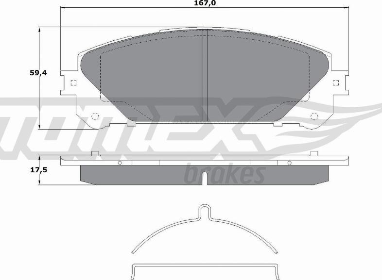 TOMEX brakes TX 17-80 - Комплект спирачно феродо, дискови спирачки vvparts.bg