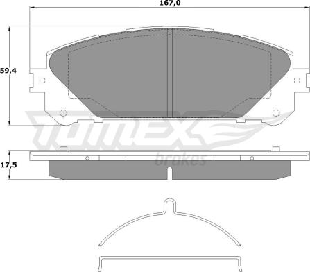 TOMEX brakes TX 17-80 - Комплект спирачно феродо, дискови спирачки vvparts.bg