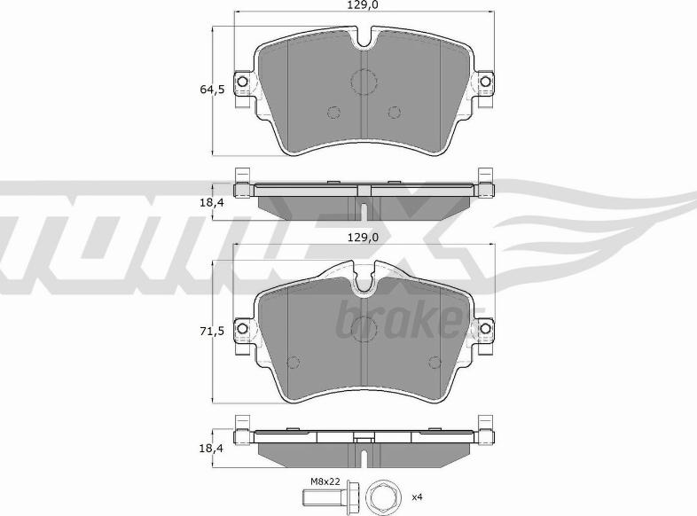 TOMEX brakes TX 17-82 - Комплект спирачно феродо, дискови спирачки vvparts.bg