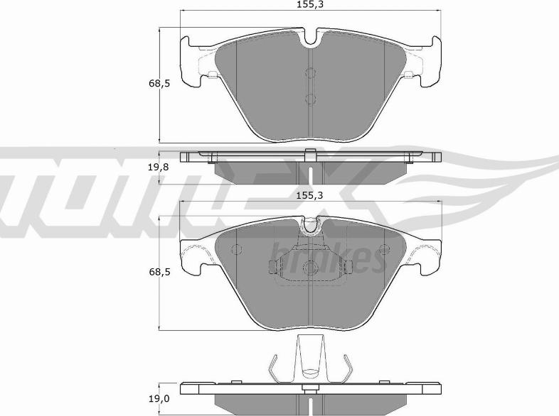 TOMEX brakes TX 17-35 - Комплект спирачно феродо, дискови спирачки vvparts.bg