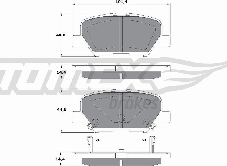 TOMEX brakes TX 17-30 - Комплект спирачно феродо, дискови спирачки vvparts.bg