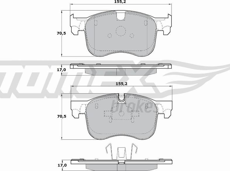 TOMEX brakes TX 17-29 - Комплект спирачно феродо, дискови спирачки vvparts.bg