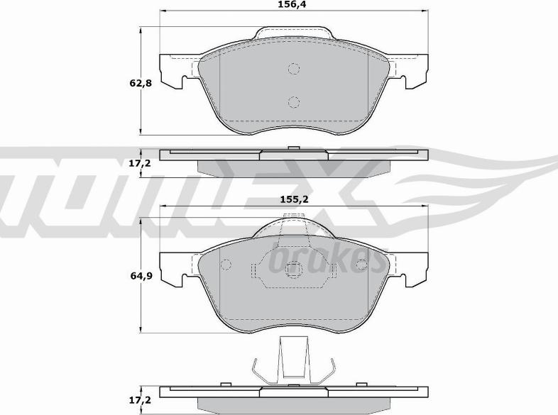 TOMEX brakes TX 17-27 - Комплект спирачно феродо, дискови спирачки vvparts.bg