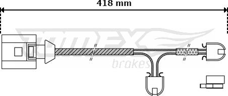 TOMEX brakes TX 30-51 - Предупредителен контактен сензор, износване на накладките vvparts.bg