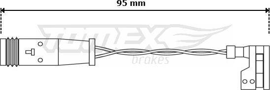 TOMEX brakes TX 30-66 - Предупредителен контактен сензор, износване на накладките vvparts.bg