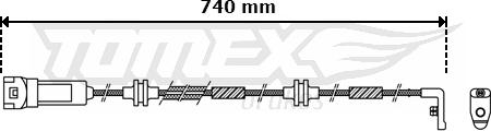 TOMEX brakes TX 30-33 - Предупредителен контактен сензор, износване на накладките vvparts.bg