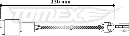 TOMEX brakes TX 30-28 - Предупредителен контактен сензор, износване на накладките vvparts.bg