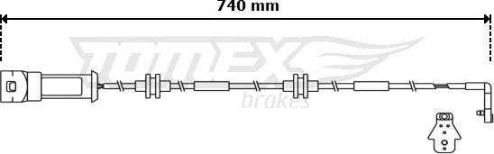 TOMEX brakes TX 30-76 - Предупредителен контактен сензор, износване на накладките vvparts.bg