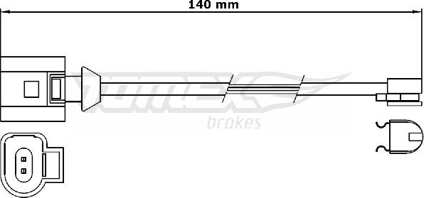 TOMEX brakes TX 31-25 - Предупредителен контактен сензор, износване на накладките vvparts.bg