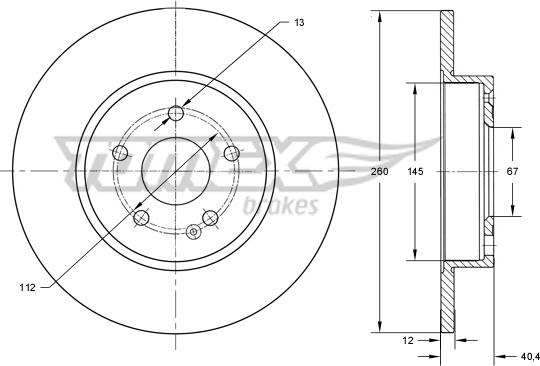 TOMEX brakes TX 74-06 - Спирачен диск vvparts.bg