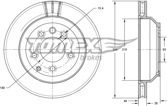 TOMEX brakes TX 74-16 - Спирачен диск vvparts.bg