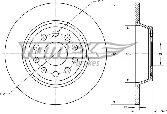 TOMEX brakes TX 74-11 - Спирачен диск vvparts.bg