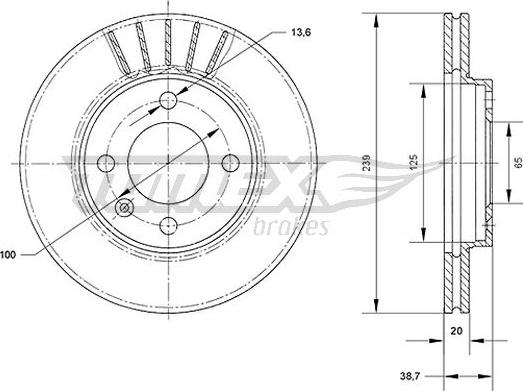 TOMEX brakes TX 70-46 - Спирачен диск vvparts.bg