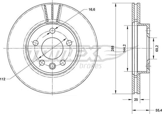 TOMEX brakes TX 70-54 - Спирачен диск vvparts.bg