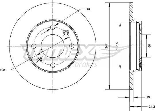 TOMEX brakes TX 70-50 - Спирачен диск vvparts.bg