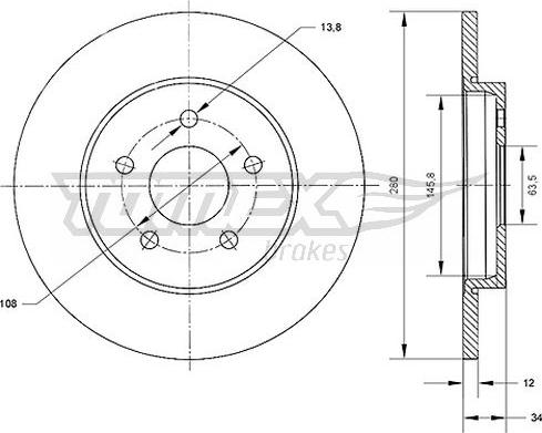 TOMEX brakes TX 70-53 - Спирачен диск vvparts.bg